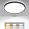 zemty LED Deckenlampe mit Bewegungsmelder, 23cm 18W Rund Flach Deckenleuchte Bewegungssensor Innen, Warmweiß/Neutralweiß/Kaltweiß Lampe für Schlafzimmer Flur Küche Bad Balkon Treppe, Schwarz