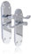 Polished Chrome Scroll Door Handle Set - Victorian Style Internal & External Lever Door Handles with Backplate 170mm x 42mm (1 Pair of Handles)