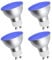 HeatingLux GU10 Blau LED Lampen, 5W GU10 Blau Spotlight-Lampen, 50W MR16 GU10 Blau Halogen-Ersatzlampen, 120 Grad Strahlwinkel Blau Lampe für Wandwaschlampen, Beleuchtung von Landschaften, 4 Stück