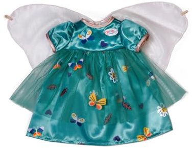 BABY Born Feenkleid mit Flügeln für 43 cm Puppen | Stoffflügel, Schmetterlingsapplikationen, passend für 43 cm Puppen