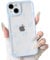 NITITOP Compatible with iPhone 13 Mini Case Cute Clear Blue Durable Ribbon Bowknot Pattern for Girls Women Soft TPU Transparent Full Camera Lens Shockproof Protective Phone Cover - Blue