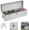 YRHome 80L Aluminium WerkzeugkisteAlubox Aluminiumkiste Transportbox Deichselbox Für PKW Anhänger Mit Verriegelungssystem Sicherheitsgriffe 2 SchlüsselnStoßfest Wasserdicht,Silber 99 * 33 * 25.5 CM