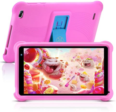 qunyiCO Kids Tablet 7 Inch | Android 11 | 2GB RAM | 1024x600 HD Touch Screen | WiFi Camera Bluetooth | Parental Control Learning App on Playstore (Rosa)