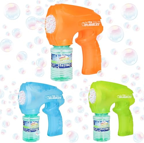 Light Up Bubble Blaster – Auto Bubble Blower for Kids, Outdoor Summer & Pool Party Toy (Includes 4oz Solution, Receive One Blaster - Color at Random)