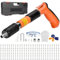 Manuale Pistola Sparachiodi con 110 Chiodi Tondi, Spara Chiodi per Cemento e Ferro, Portatile Nail Gun, Pistola Chiodi In Acciaio Regolabile a 5 Velocità, Sparachiodi per Muro