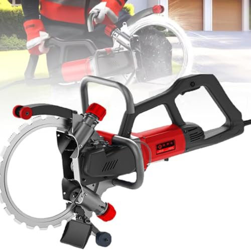 Concrete Ring Saw Electric Concrete Saw - Brushless Wall Chaser Cutting Machine - Water Fed Dust Suppression - for Brick Granite - 3000rpm Toroidal Concrete,8800W-1sawblade