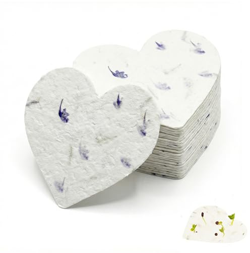 nulala 20Pack Herz pflanzbare Samen Papier handgemachte Wildblume Samen Papier, Wildblume Party Gaben, Hochzeit Gaben, Bridal Shower Favor, Baby Shower Favor