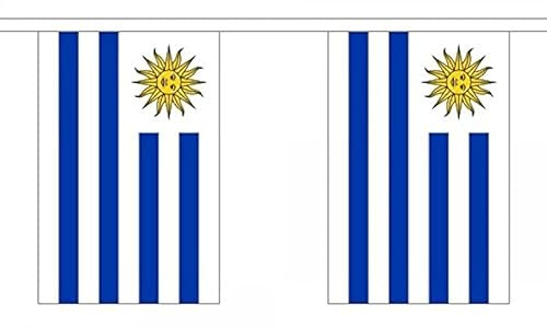 Uruguay Fahne Wimpelkette 3 Meter 10 Flaggen FlagSuperstore