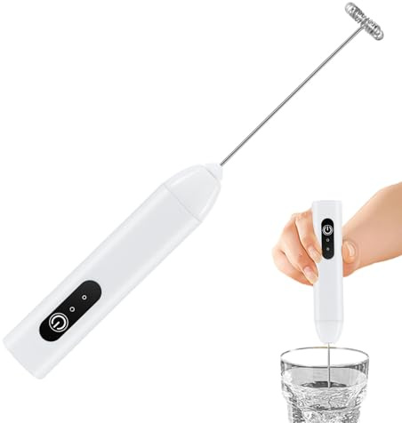 DAWCBVJQ Espumador De Leche De Mano,Batidor Eléctrico Recargable USB - Espumador Manual Para Bebidas,Para Latte Cappuccino Café Chocolate Matcha Bebidas Leche Hogar Viaje