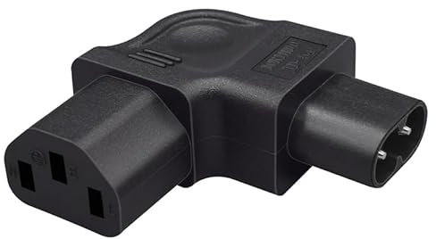 Strhowill IEC320 C8 TO C13 AC power converter,Figure 8 2 pole to IEC C13 3 hole AC converter,C8 male 2 pin to PDU/UPS interface C13 female AC adapter (C8 to C13, Left/Right)