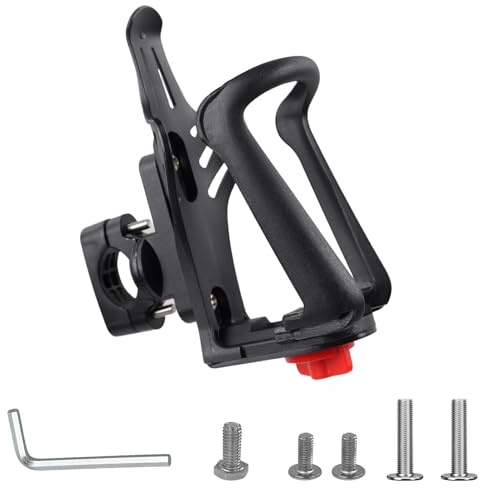 Porte Gourde Velo, Porte Bidon Velo, Porte-Bouteille De Vélo, Réglable, Rotation à 360, Convient Aux Bouteilles d'eau De 55 à 75 mm, Vélos, Motos, VTT, Poussettes (Noir)