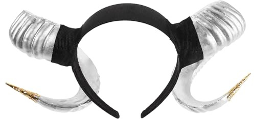 SOLUSTRE Serre-tête Cornes Adulte Diable Coiffe Costume Halloween Monstre Bélier Soirée Thématique Spectacle Accessoire