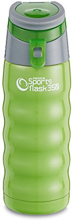 Pioneer Stainless Steel Sports Flask, Double Wall Vacuum Insulated Drinks Bottle, 350ml, Green