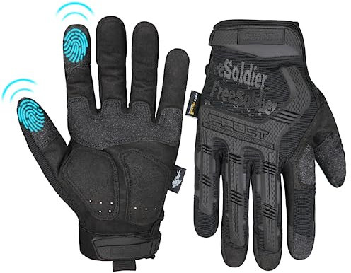 FREE SOLDIER Sport Handschuhe Taktische Motorradhandschuhe Herren Halbfinger Handschuhe mit gepolstertem Ideal für Fahrrad Airsoft Militär Paintball Kletter und andere Outdoor Aktivitäten(XL,Schwarz)