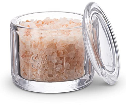 Kook rond Verre pressé clair Salière avec couvercle