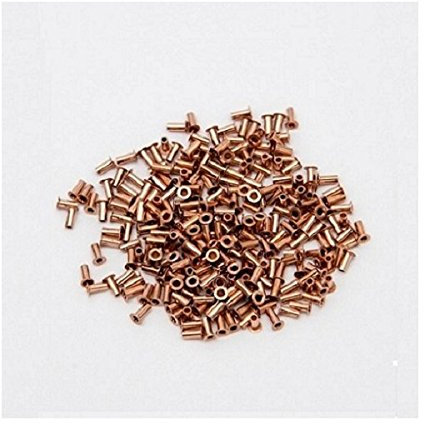 Rivetti in rame per la realizzazione di fori metallizzati nei PCB doppia faccia - diametro interno 0.8mm/diametro esterno 1.0mm -250 pezzi
