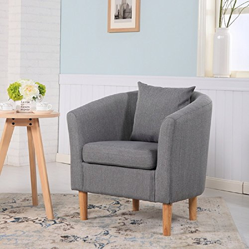 The Home Garden Store York Fabric Tub Chair Armchair Dining Living Room Office Reception Dark Grey