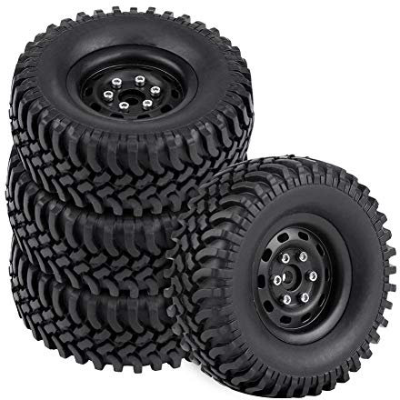 Dilwe RC Modellauto Reifen, 4 Stück Rad Reifen Gummireifen für 1/10 RC Crawler Truck Car