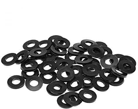 sourcing map 50 Stück Gummi Unterlegscheiben Flache Unterlegscheiben Schwarz 20mm AD 10mm ID 22mm Dick Distanzhülsen Dichtungsringe Beilagscheiben für Wasserhahn Rohr Wasserschlauch