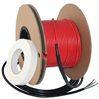 CALORIQUE Cavo elettrico per riscaldamento a pavimento - Cavo riscaldante 16W/m 900W totale (56,25m) per 4,5-9m² superficie di riscaldamento - Tecnologia TWIN - classe di efficienza energetica A +++