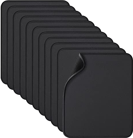 Zhithink Computer Mouse Pad, 11 Pcs Black Extended Gaming Mouse Pad with Non-Slip Rubber Base, Textured with Stitched Edges