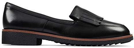 Clarks Griffin Kilt, Mocassini Donna, Black Leather, 36 EU