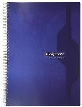 Calligraphe 2416C Lot de 5 Cahiers à Spirale (une Marque de Clairefontaine) - A4 21x29,7 cm - 180 Pages Grands Carreaux - Papier Blanc 70 g - Couverture Carte Recyclée Vernie - Couleurs Aléatoires