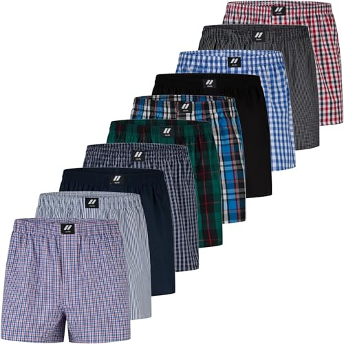 City Life 10er Pack Herren Boxershorts 100% Baumwolle - Atmungsaktive Webboxer, bequem & trocknergeeignet, S-4XL, Farbe:Mehrfarbig (Classic Multicolour 4 C-10-4), Grösse:M