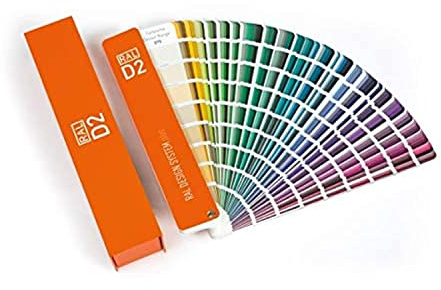RAL D2 Color Chart, 1,825 Colors, Semi-Matte, 5 Languages