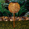 Meinposten. Solarleuchte Solarlampe LED warmweiß Solar Rostoptik Gartenkugel Solarkugel Gartenleuchte Höhe 53 cm