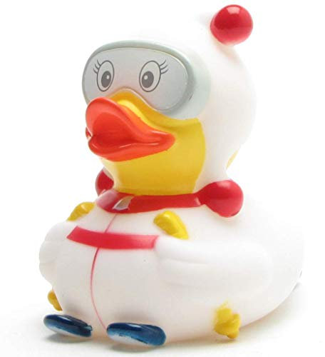Badeente Skifahrerin I Quietscheente I Duckshop I L: 7,5 cm