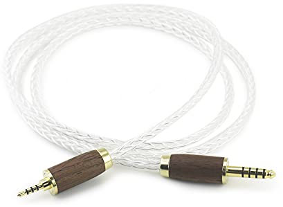 Fantasia 2.5mm to 4.4mm Headphone Audio Adapter Cable - 8 Core, 6N OCC Copper, Silver Plated, Walnut Wood Shell, 4.9ft