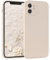 EAZY CASE - Silikonhülle für iPhone 12 Hülle Silikon Case Beige weich stoßfeste Handyhülle iPhone 12 Schutzhülle mit Kameraschutz Dünn Premium Schutz Cover TPU Phone Bumper in Taupe