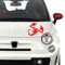 ADESIVO SCORPIONE ABART 40X40 cm per 500 tuning punto evo stemma stickers (ROSSO)