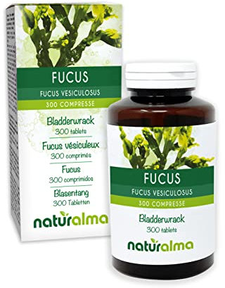 Blasentang (Fucus vesiculosus) Thallus (Alge) Naturalma - 150 g - 300 Tabletten - Nahrungsergänzungsmittel - Natürlich und Vegan