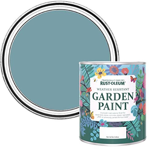 Rust-Oleum Peinture Bleue Résistante à l'humidité pour Jardins, Finition Mate - Océan 750ml