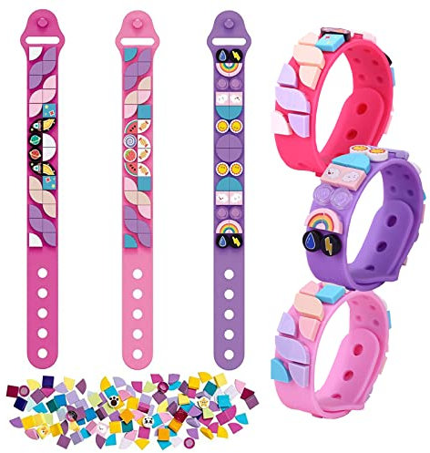 3 Pièces, Bracelet à pois Bricolage pour Garçons Filles, Kit de Fabrication de Bracelet Créatif, Ensemble de Bijoux en Perles, Kit de jouets de Construction à Pois pour Enfants