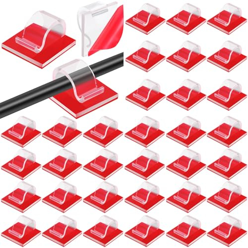Namalu 120 Clips de Câble pour Bureau Voiture Maison, Transparent, S | Clips Adhésifs en Forme de R, Organisateurs de Cordon pour Lumière d'Extérieur, Supports de Gestion de Fil de Câble