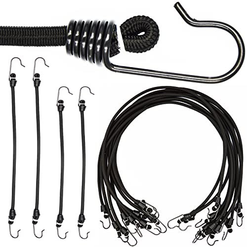 6er Set 40cm Lang Elastisch Spanngummi mit Haken Transportgurte Planenspanner Gepäckspanner Expander Gepäckträger