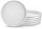 vancasso Serie SESAM Set di 6 Piatti, 20.3 cm Piatti Dessert per Cucina, Piatti da Insalata in Ceramica, Piatti da Pizza Pasta Spaghetti, Forno a Microonde e Lavabile in Lavastoviglie, Grigio Chiaro