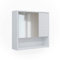 Vicco Badspiegelschrank Agasta, Badezimmerspiegel, Weiß Hochglanz, 54 x 53 cm
