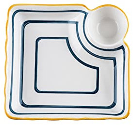 HACLEN Pommesschalen Aus Porzellan, Japanischer Stil Keramik Snackschalen, Mehrweg Wurstschale Würstchenteller Snackschale Für Imbiss,1