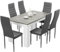 Blisswood Dining Table Set, Dining Table And Chair Set, Pu Leather Dining Room Chairs and 17mm Thick Table Top Long Modern Dining Table Set (Grey Marble And 6 Grey Chair)