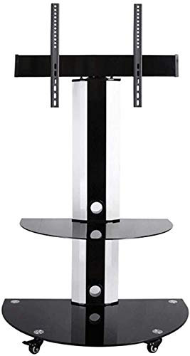 Supporto TV Universale Supporto TV Mobile con Ruote Supporto TV Mobile Resistente per TV OLED da 32/49/55/60/LCD/LED, Nero, carico 45 kg, aule/aule/Hotel
