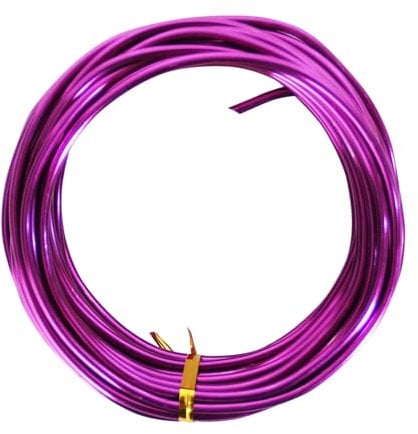 10 Metri di filo di alluminio Craft, colore Viola, 3 mm di spessore filo di scultura, filo armatura per la scultura, piegabile filo di metallo Craft per bambole scheletro e fai da te