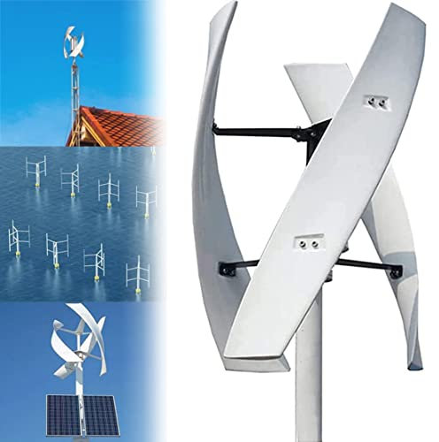 3000W 12V/24V/48V Generador De Turbina De Energía Eólica En Espiral Vertical, Generador De Eje Maglev Con Panel De Control, Turbina De Viento Blanca Para Acampar En El Hogar De 3 Cuchillas,48V