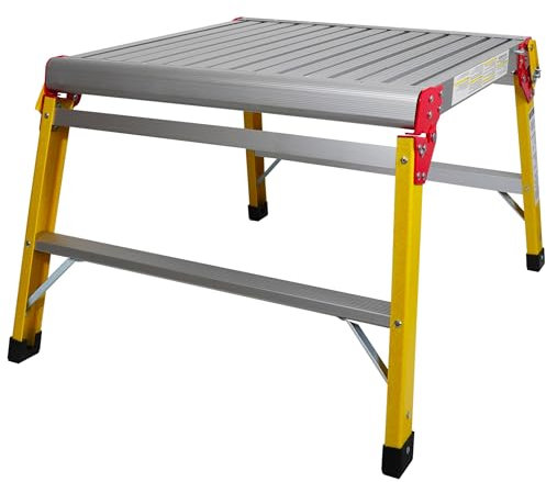 Excel Fibreglass Folding HopUp Platform Bench 600mm x 600mm - Robust, Insulated, Safe for Low Level Work, 600mm Hopup, Foldable hopup, hopup, hopup platform, hopup step