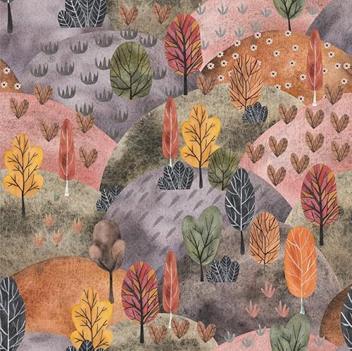 Alzkkll Bunte Wald Tapete,300 * 44.5cm Bunte Abnehmbare Wasserdichte Tapete Wald/Berghang/Gras Vinyl Selbstklebendes Kontakt Papier für Home Schlafzimmer Schränke und Küche Deko