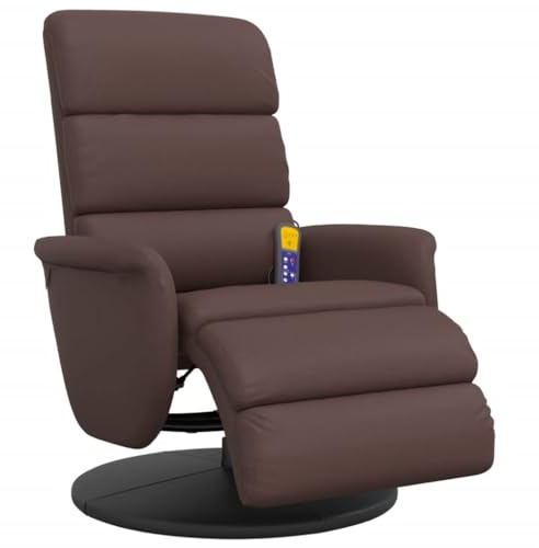 vidaXL Massagesessel mit Fußteil Braun Kunstleder