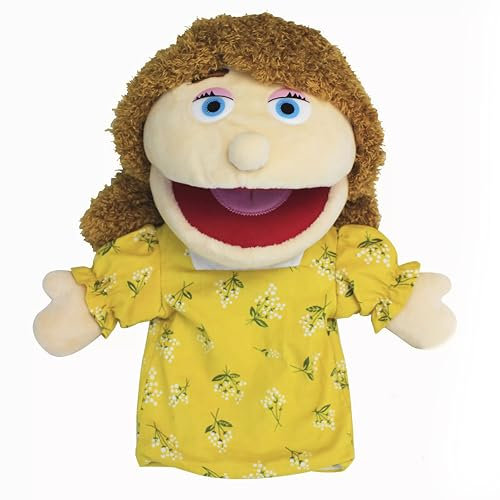 LOMTRATS Marionette a mano per bambini,Include nonno,nonna,papà,mamma,figlia,figlio con bocche aperte mobili,perfette per raccontare storie,insegnare,regali di compleanno,1Pcs